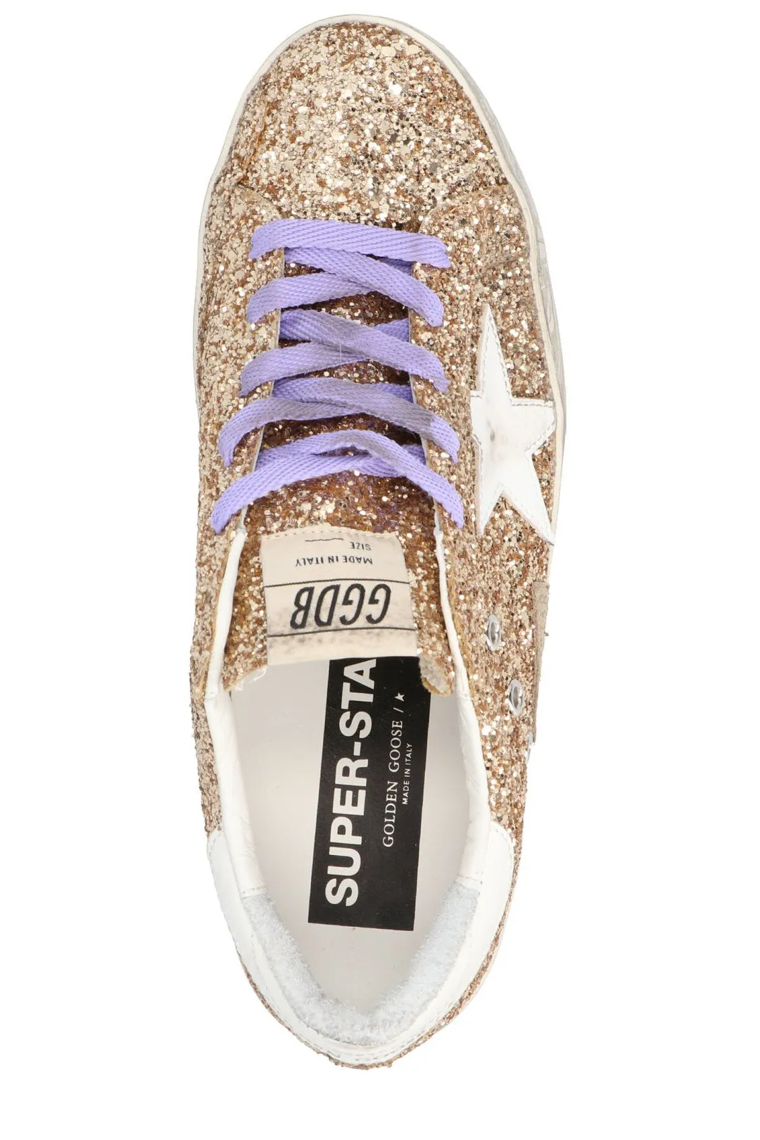 Golden Goose Deluxe Brand Superstar Glitter-Embellished Lace-Up Sneakers