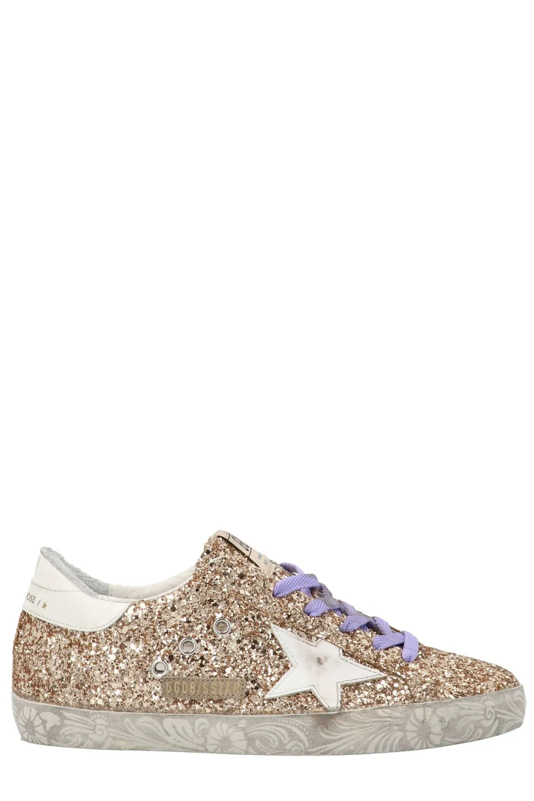 Golden Goose Deluxe Brand Superstar Glitter-Embellished Lace-Up Sneakers