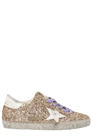 Golden Goose Deluxe Brand Superstar Glitter-Embellished Lace-Up Sneakers