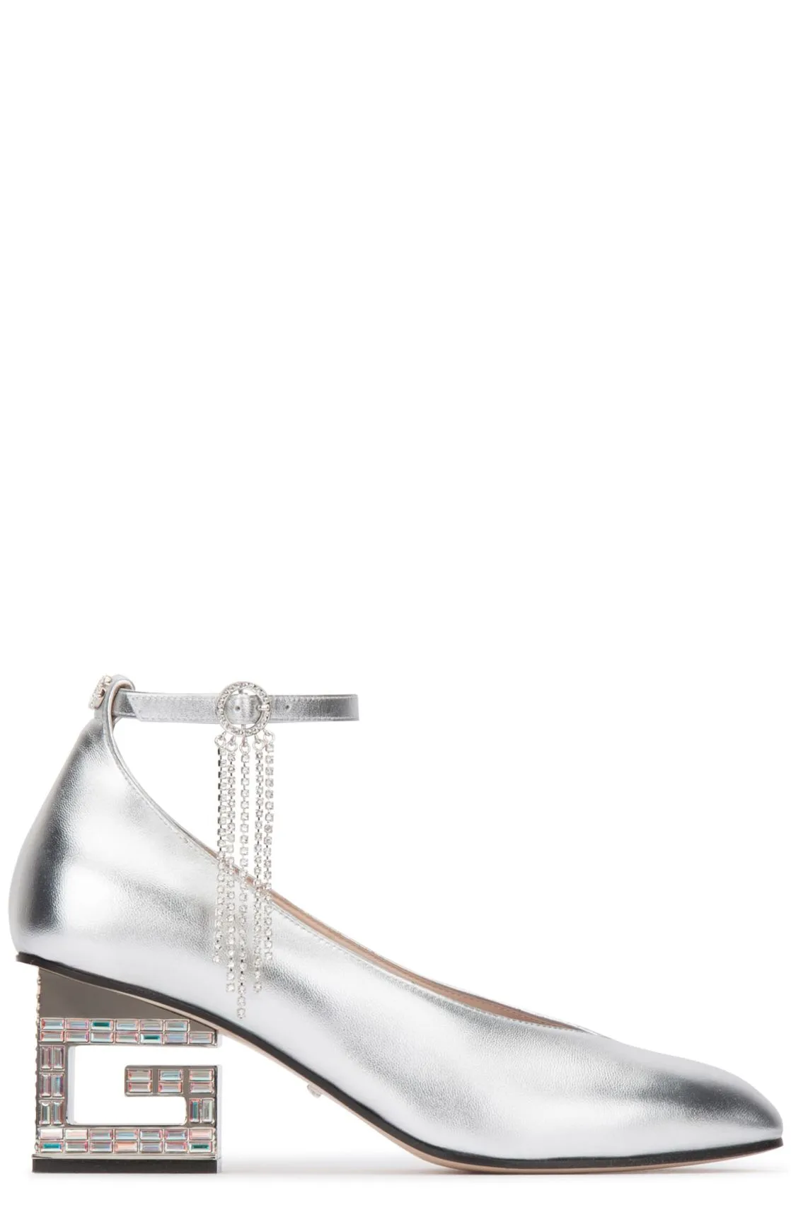 Gucci G Heel Crystal Embellished Pumps