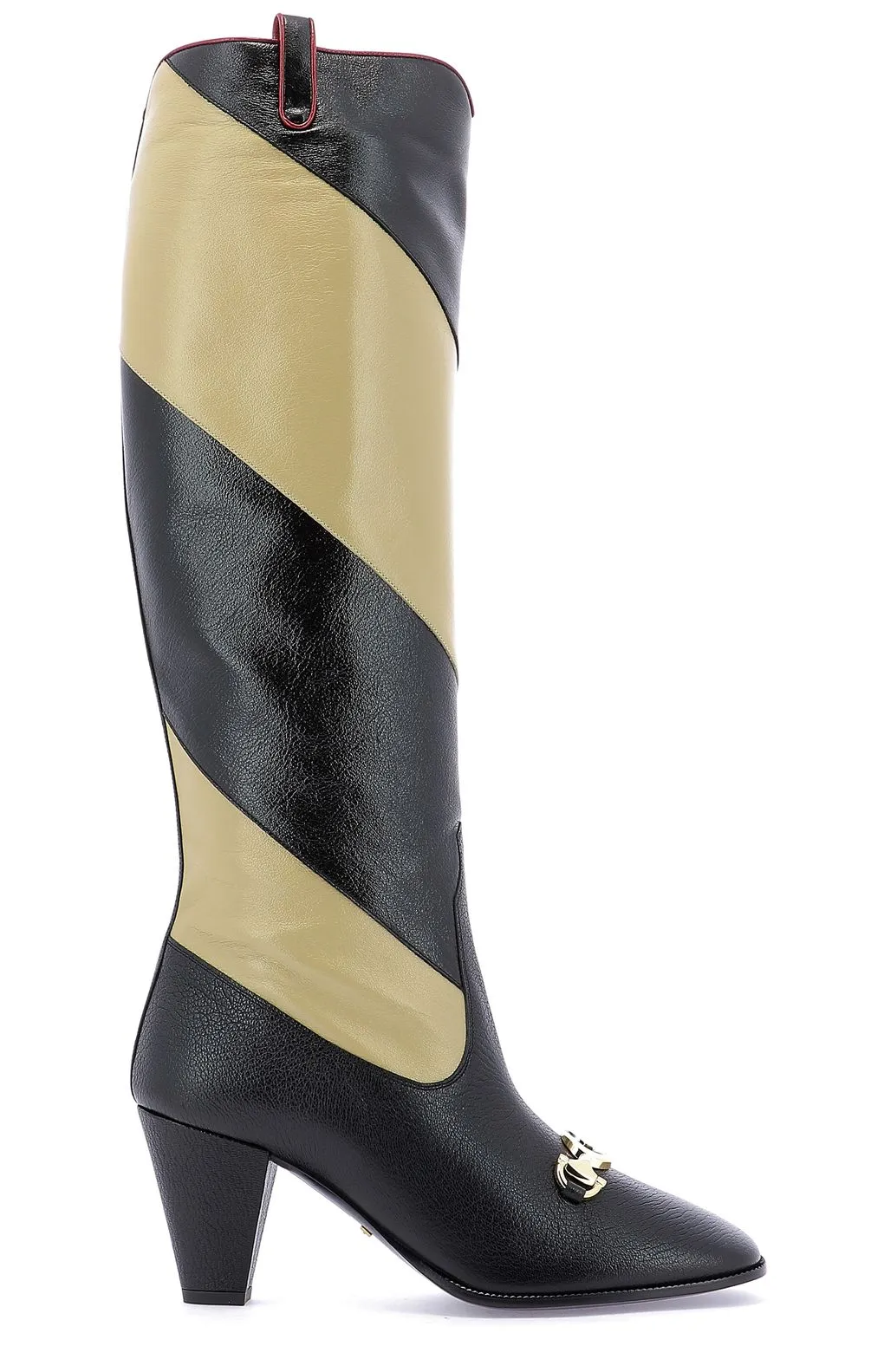 Gucci Zumi Diagonal Striped Knee Length Boots
