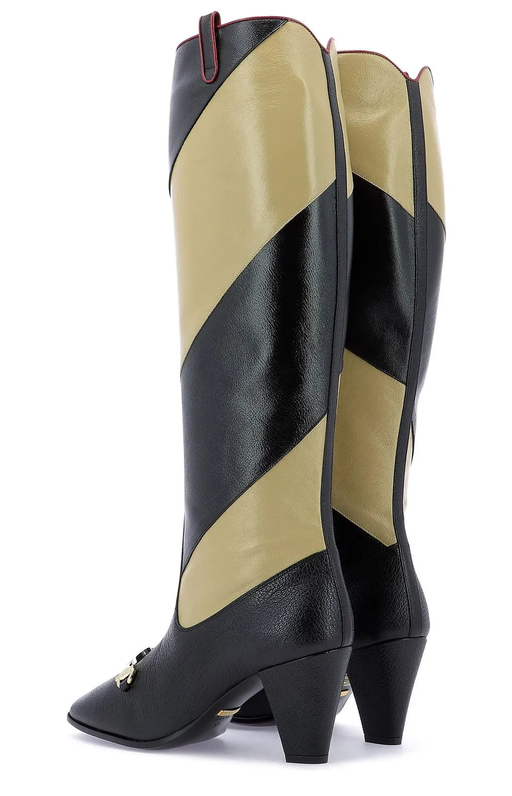 Gucci Zumi Diagonal Striped Knee Length Boots
