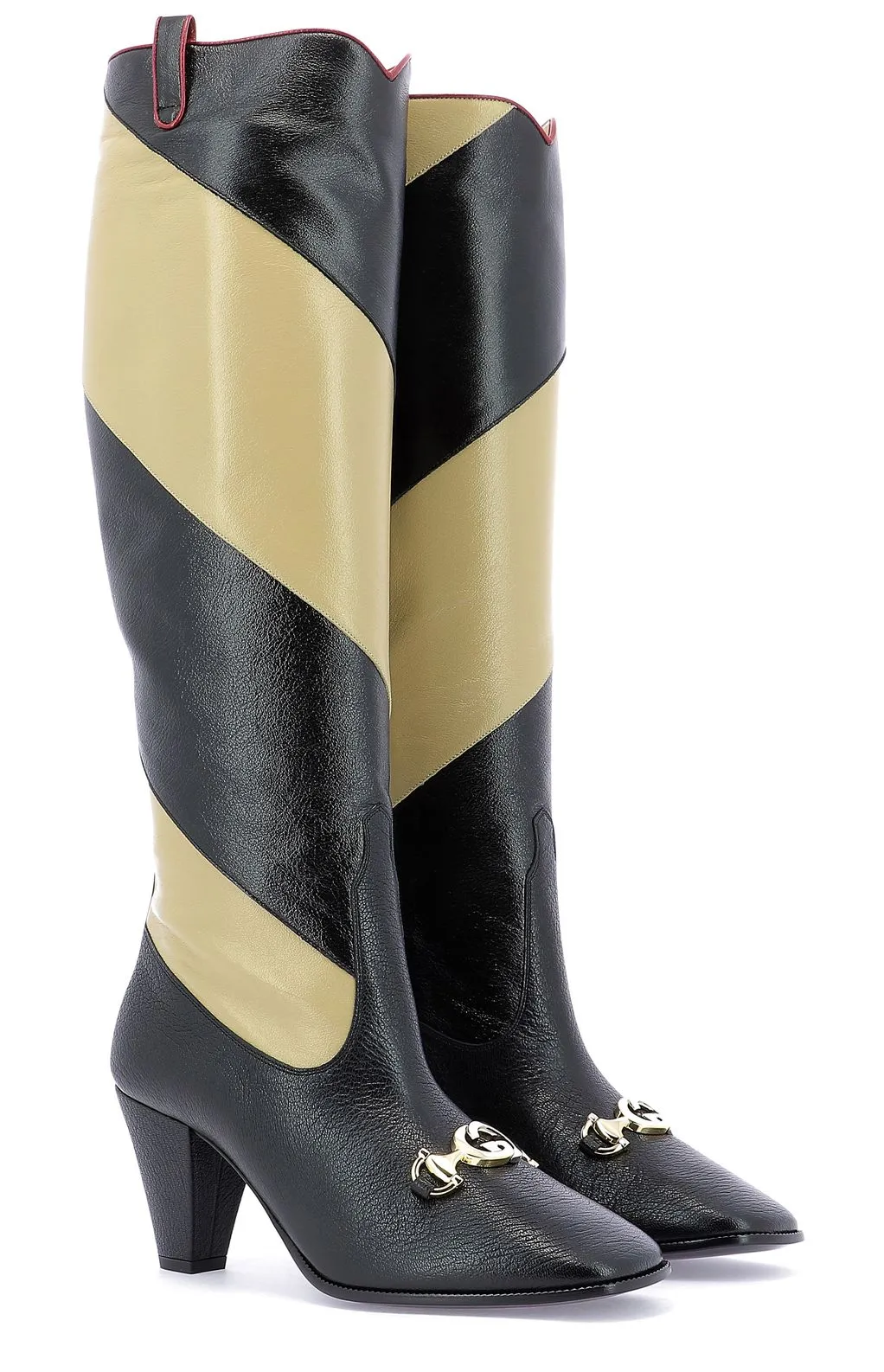 Gucci Zumi Diagonal Striped Knee Length Boots