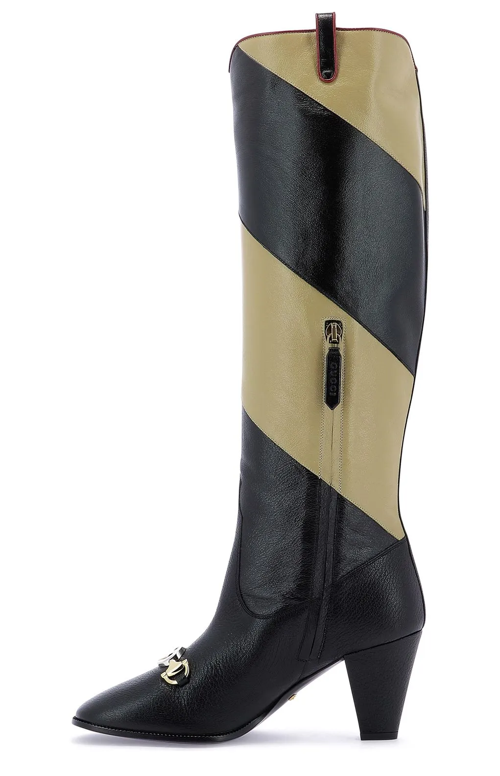 Gucci Zumi Diagonal Striped Knee Length Boots