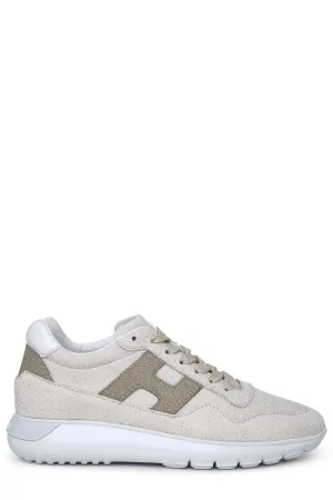 Hogan Logo Patch Lace-Up Sneakers