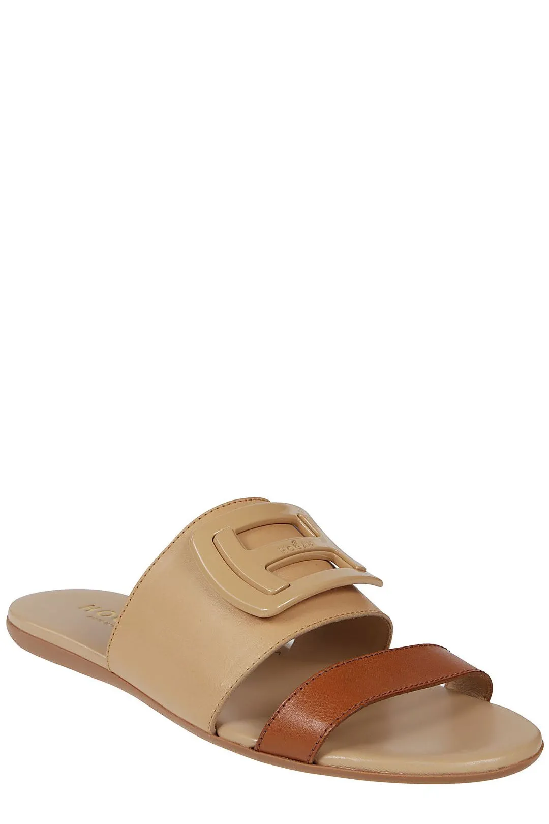 Hogan Logo Plaque Slip-On Sandals