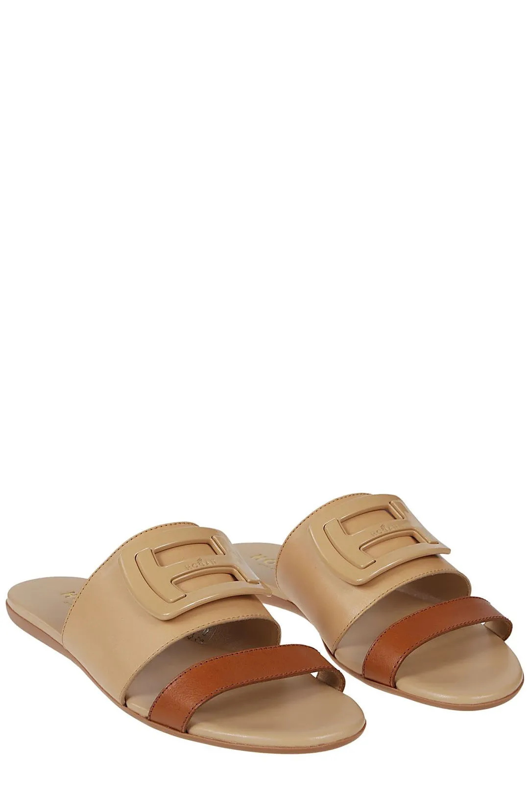 Hogan Logo Plaque Slip-On Sandals