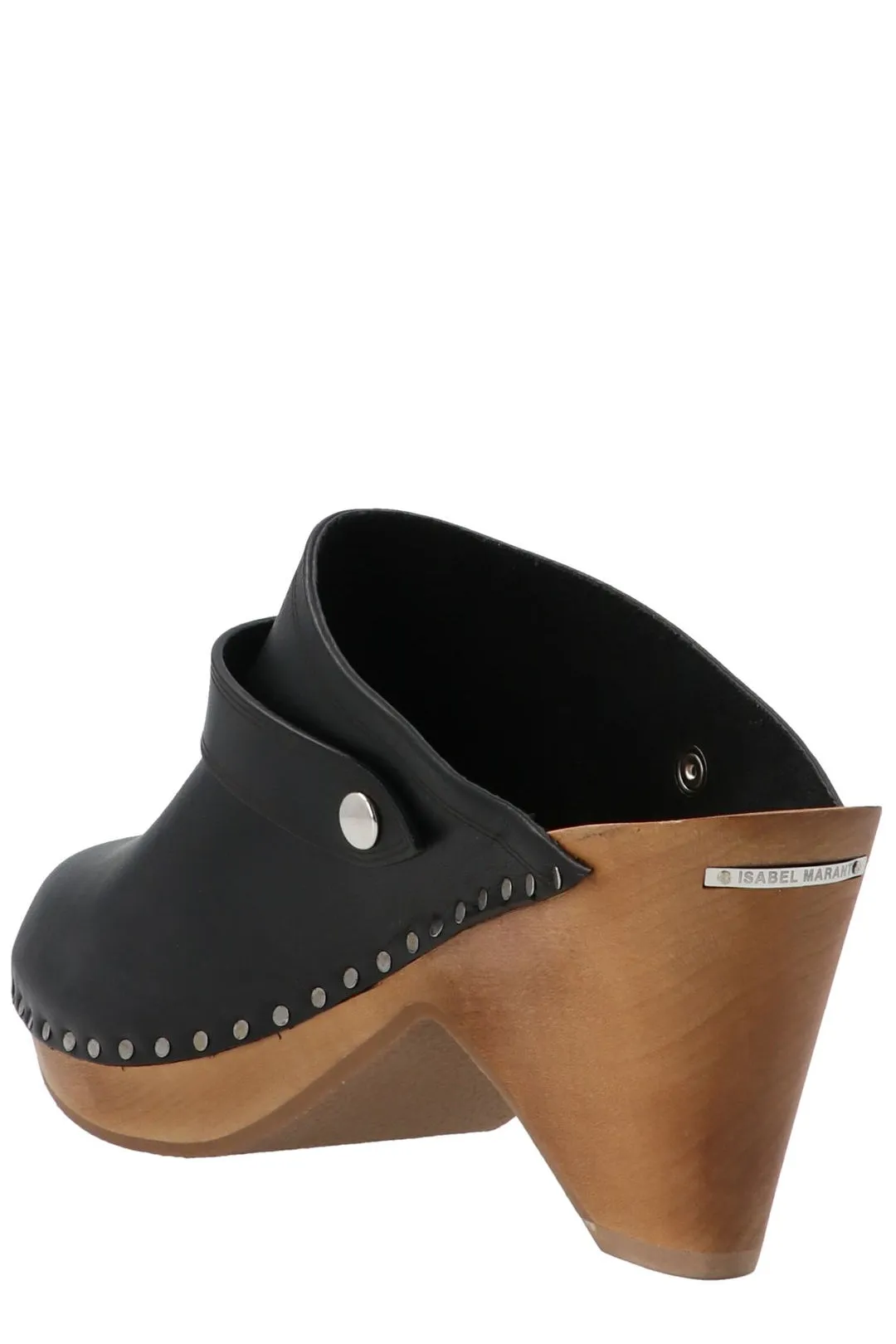 Isabel Marant Logo Plaque High Heel Clogs