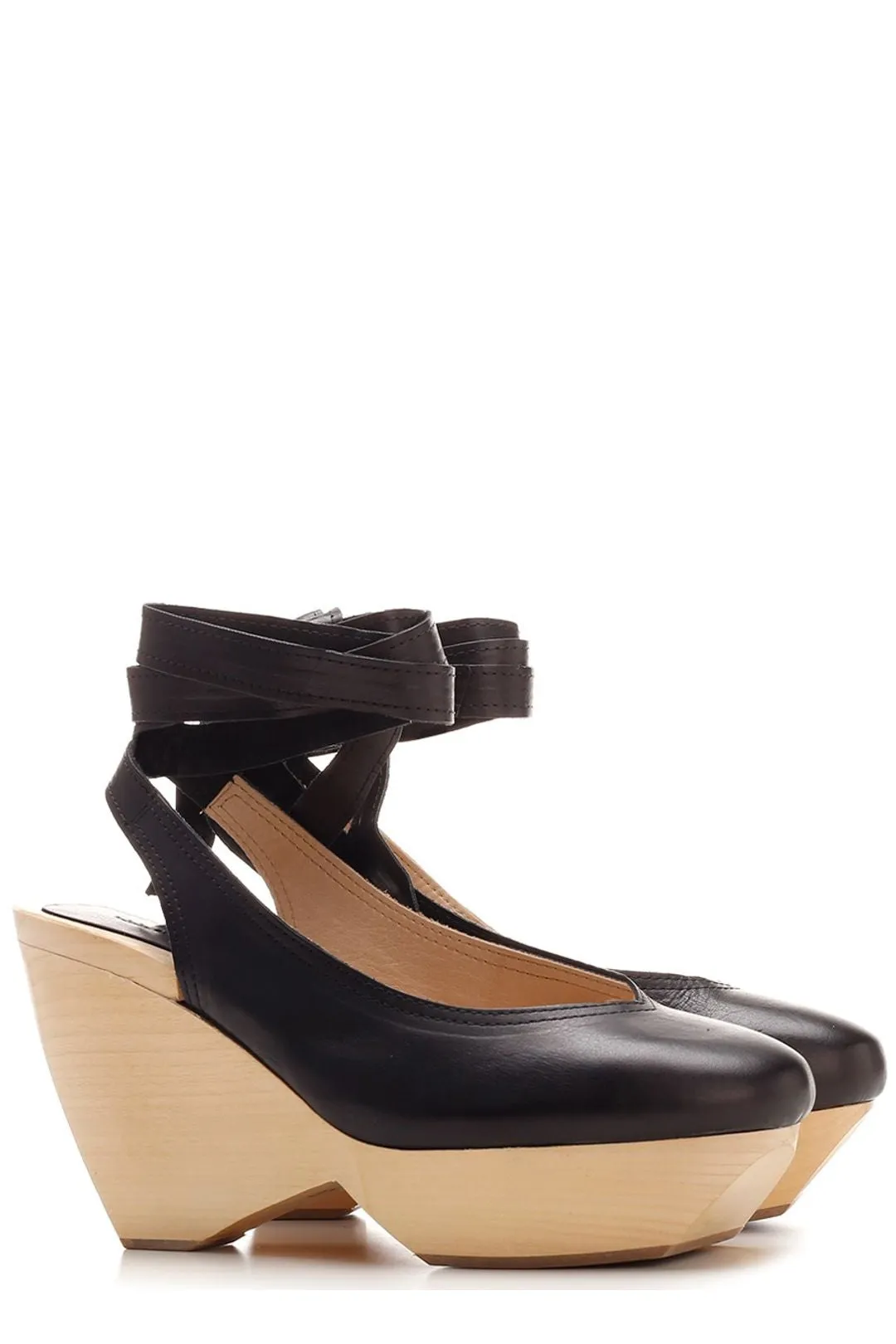 Isabel Marant Palice Wrap-Tie Heeled Clogs