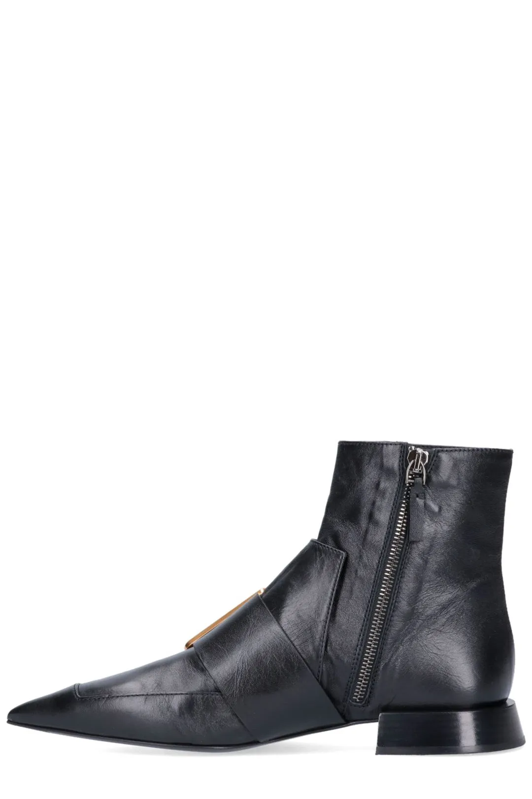 Jil Sander Buckled Pointed-Toe Boots