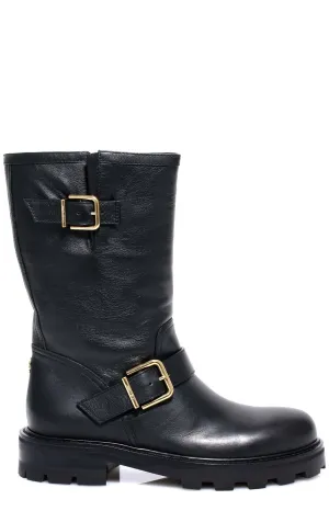 Jimmy Choo Biker Buckle Detail Boots
