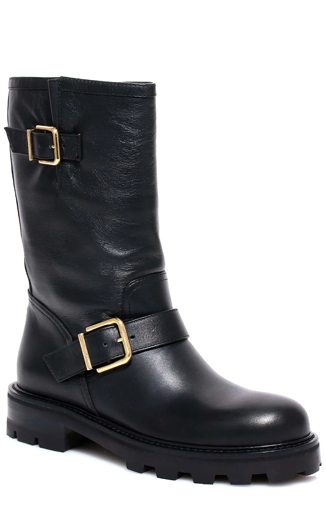 Jimmy Choo Biker Buckle Detail Boots
