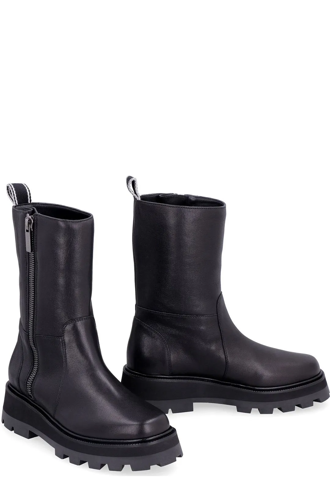 Jimmy Choo Logo Plaque Zip-Up Boots