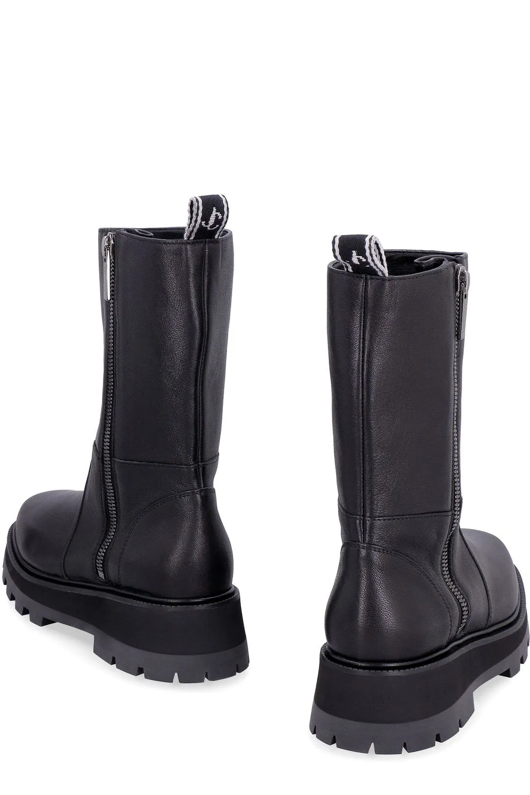 Jimmy Choo Logo Plaque Zip-Up Boots