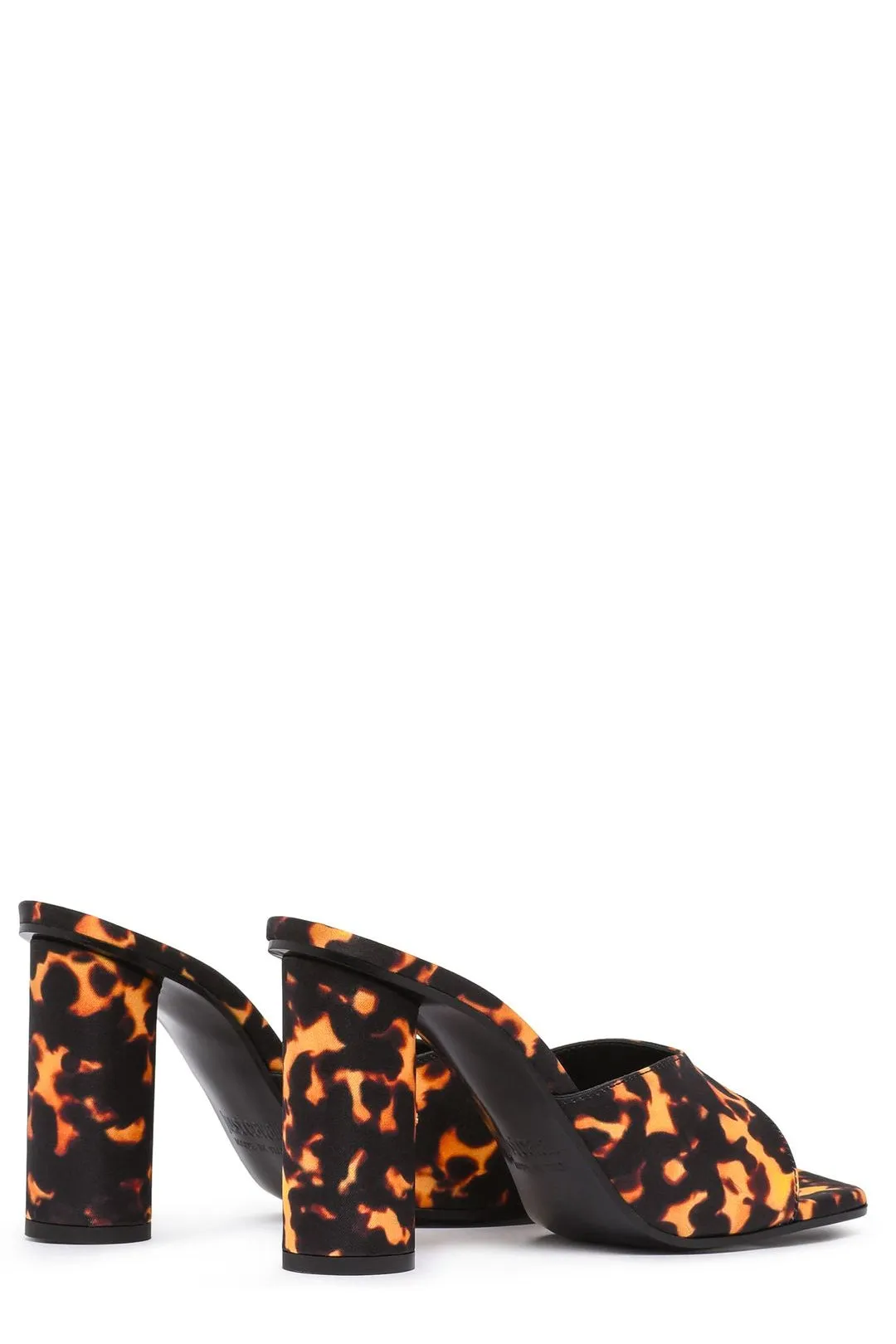 Just Cavalli Allover Logo Print High Heel Mules