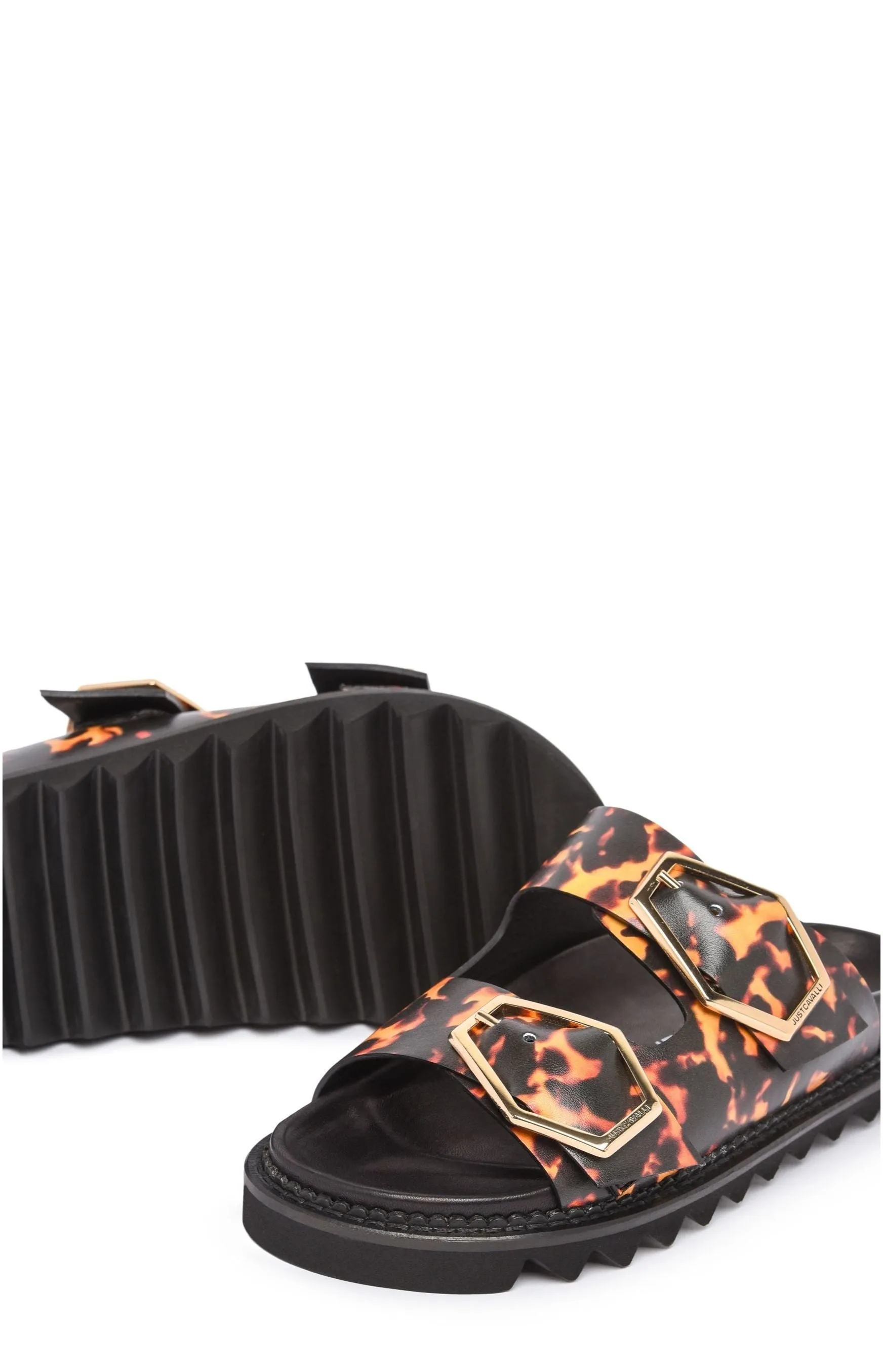 Just Cavalli Leopard Printed Buckle Fastening Sandals