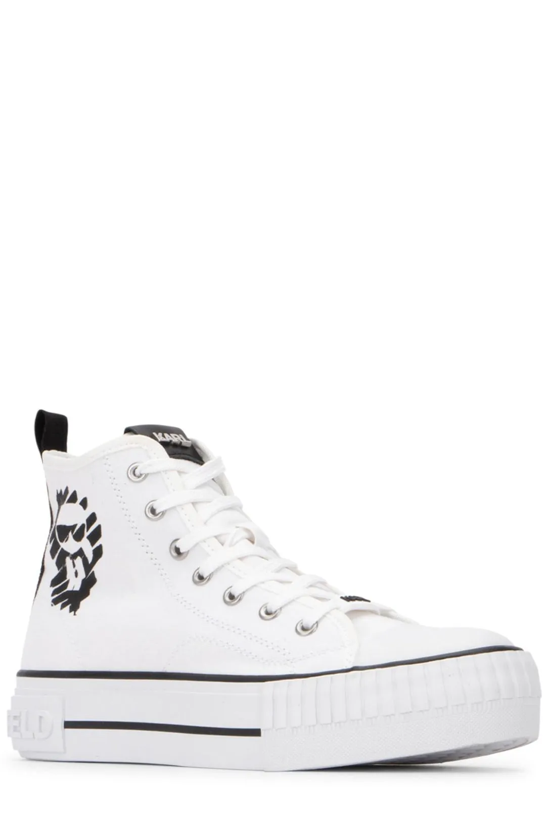 Karl Lagerfeld Logo Embossed High-Top Sneakers