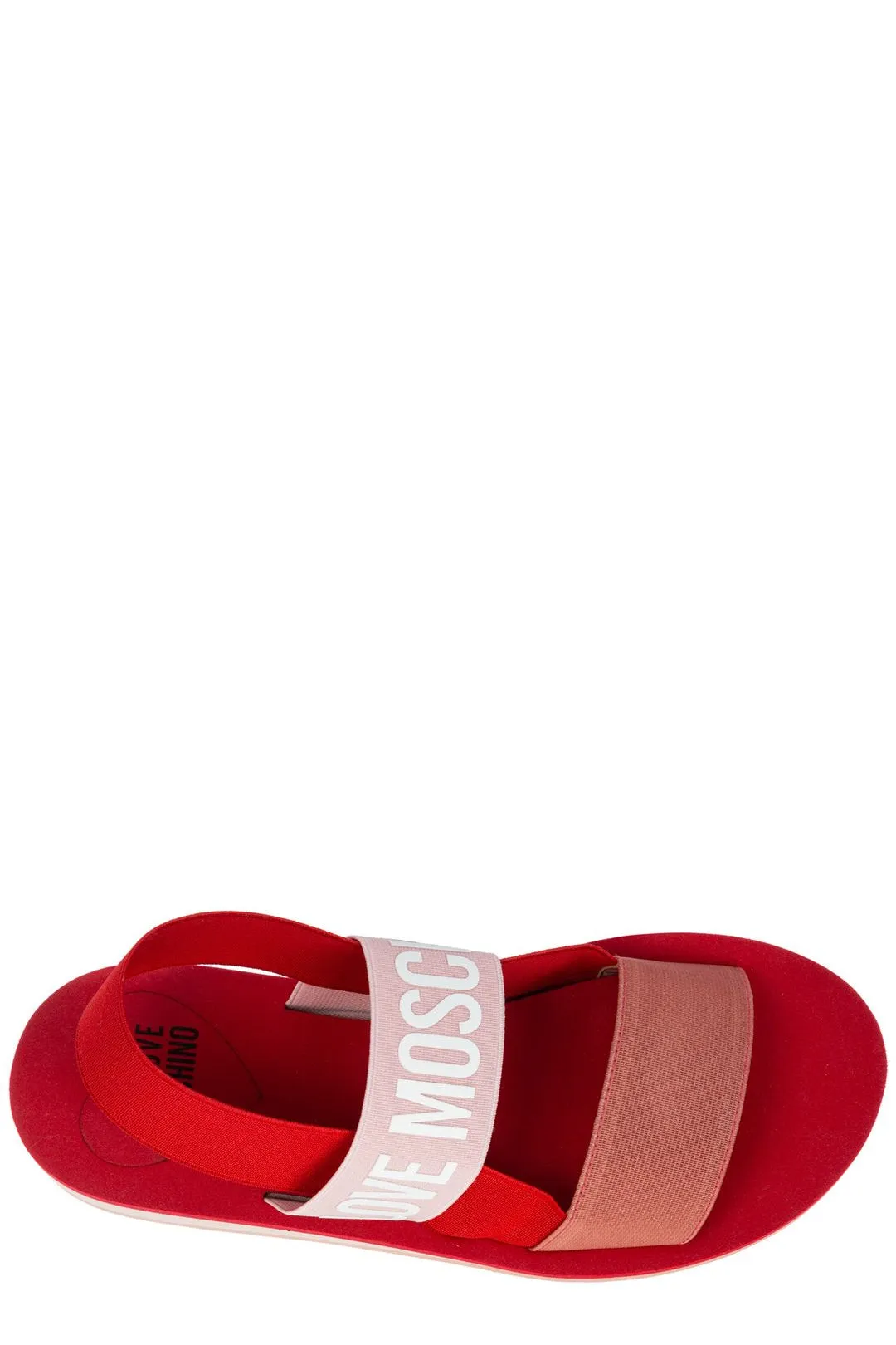 Love Moschino Logo Printed Color-Block Slingback Sandals