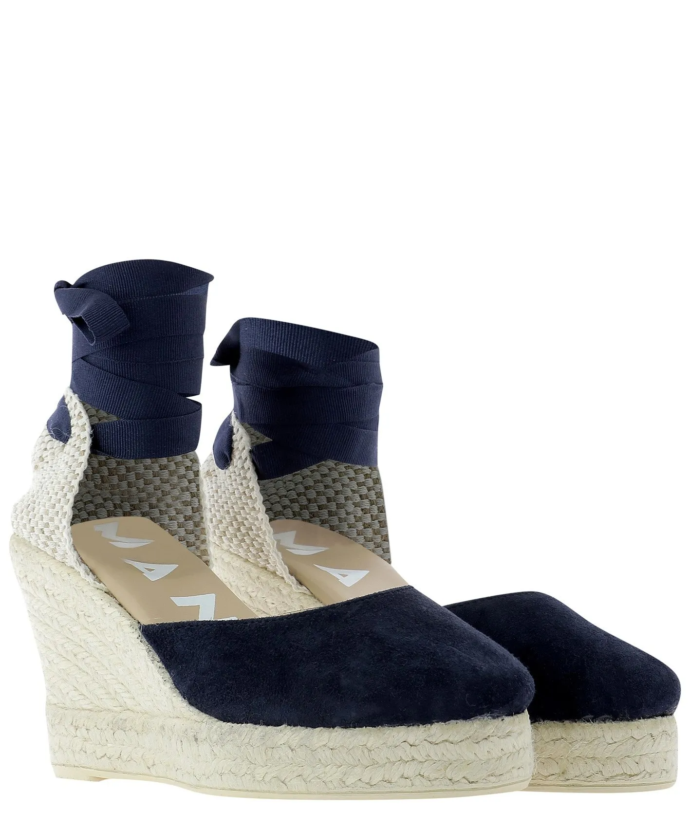 Maneb Wrap-Tie Wedge Espadrilles