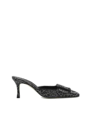 Manolo Blahnik Animal Print Jacquard Mules