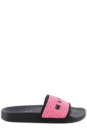 Marni Logo Embroidered Slip-On Slides
