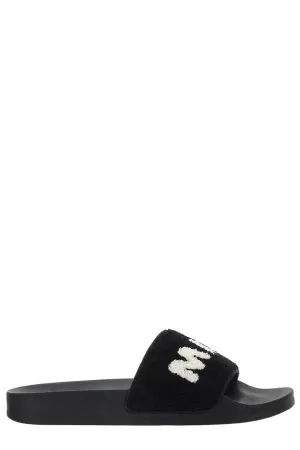 Marni Textured Logo Detailed Slip-On Slides