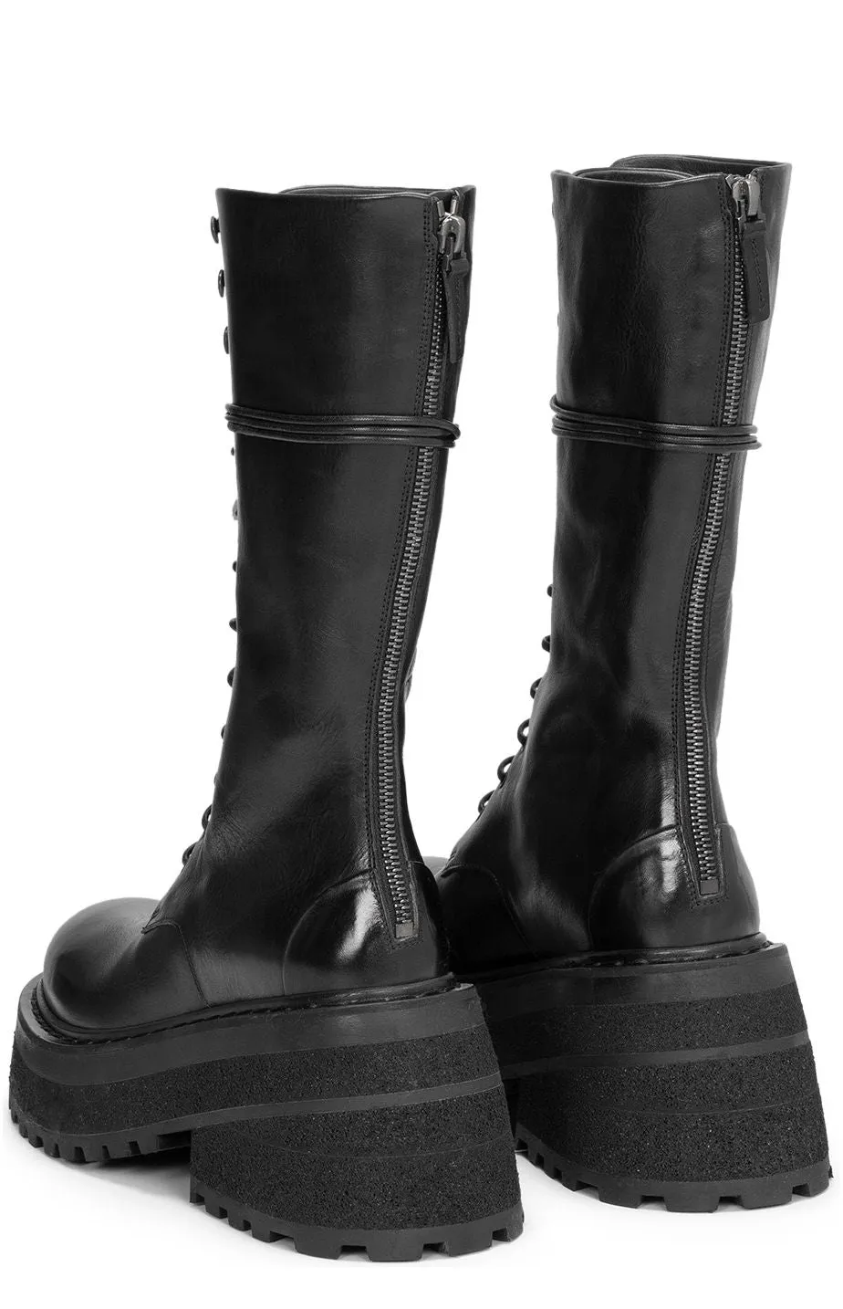 Marsll Block Heel Lace-Up Boots