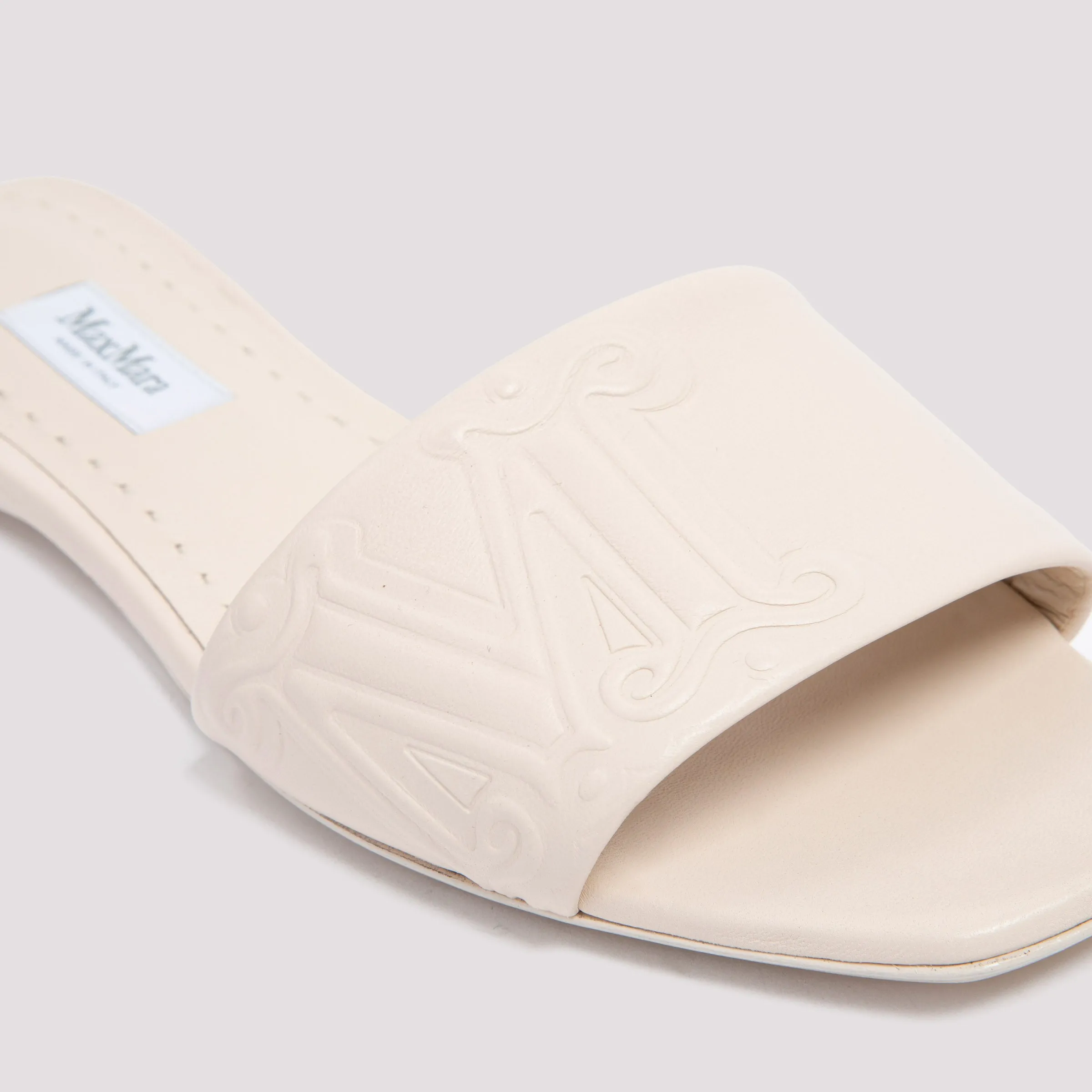 Max Mara Logo Embossed Flat Sandals
