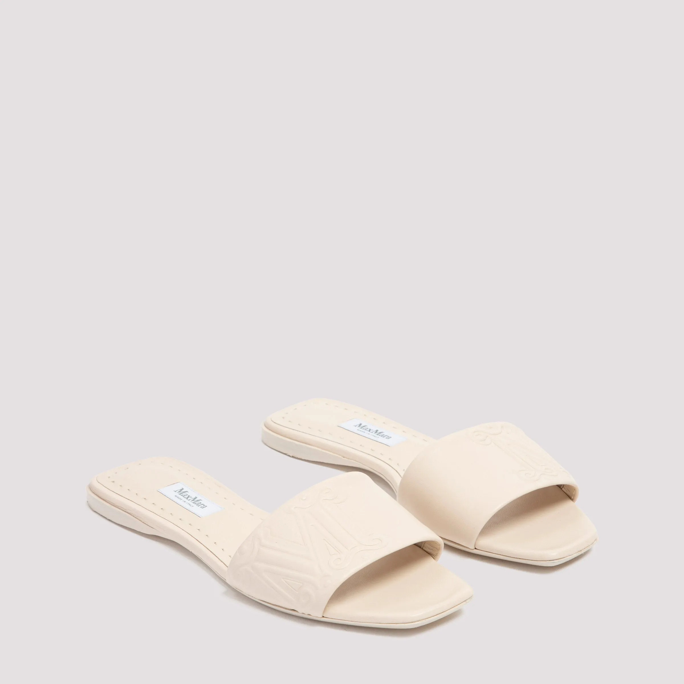 Max Mara Logo Embossed Flat Sandals