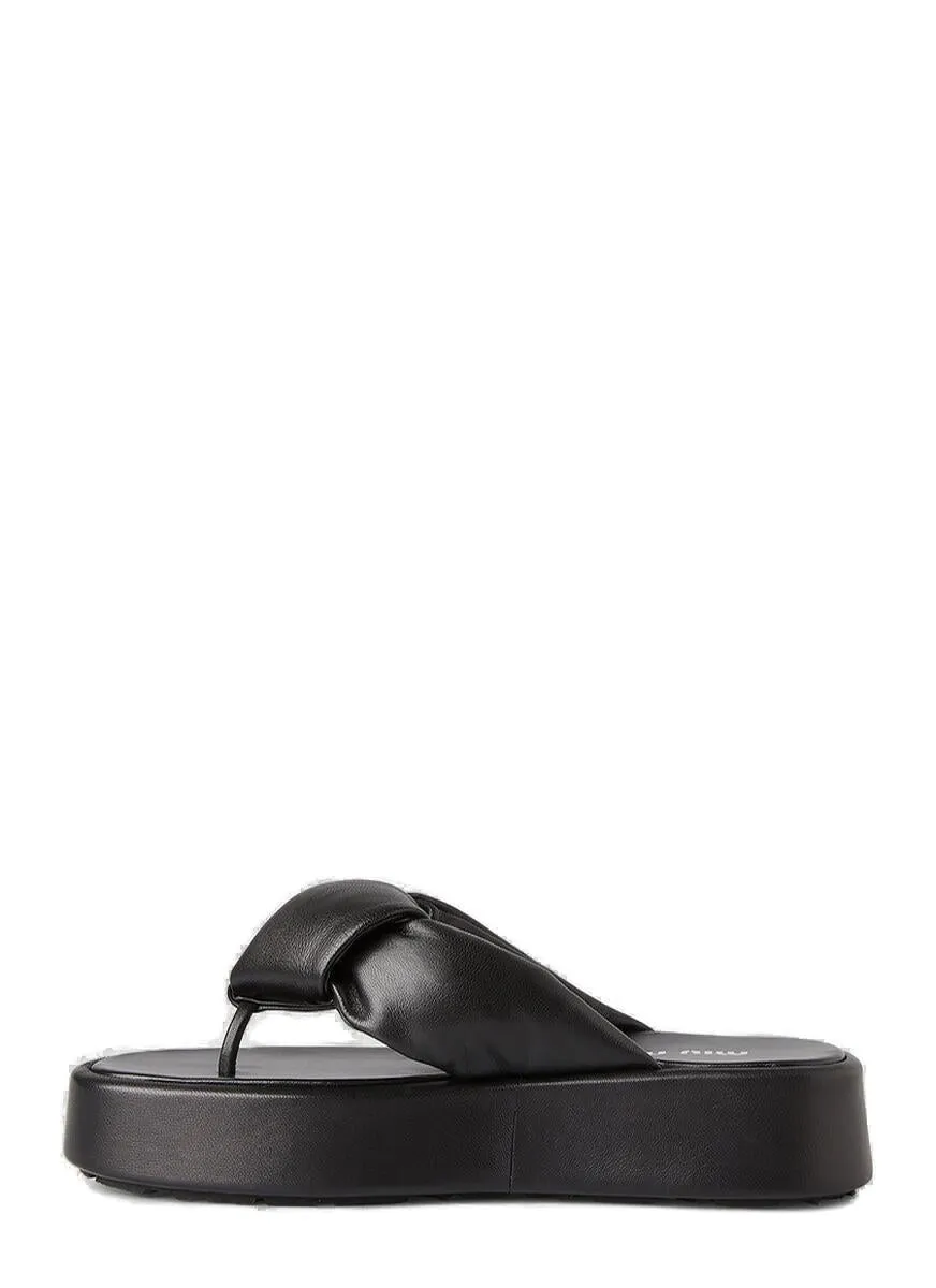 Miu Miu Knotted Platform Thong Sandals