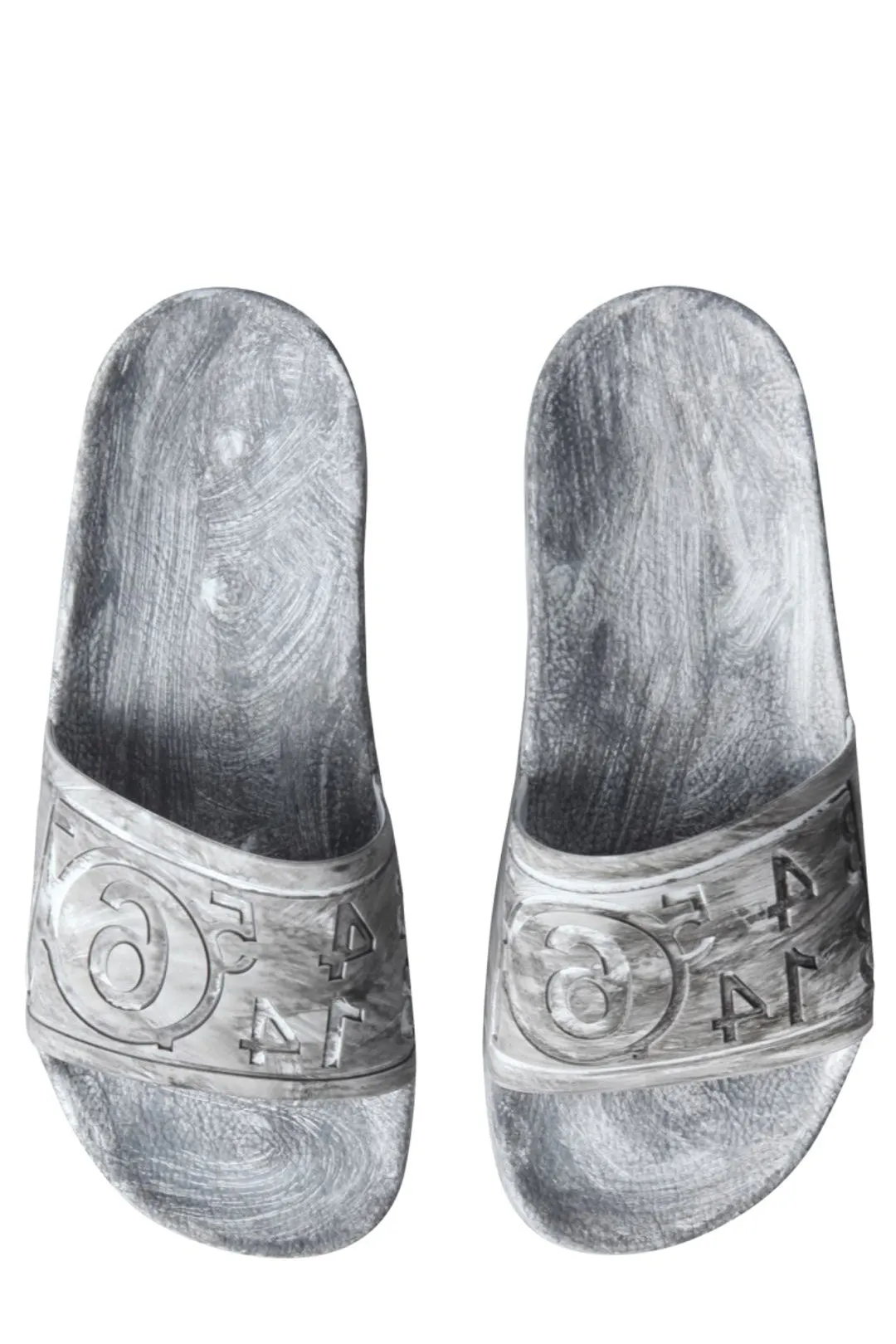 MM6 Maison Margiela Logo Embossed Distressed Slides