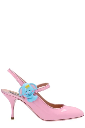 Moschino Baby Animal Detailed Slingback Pumps