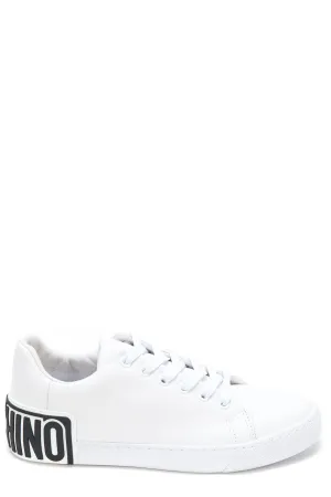 Moschino Logo Embossed Lace-Up Sneakers