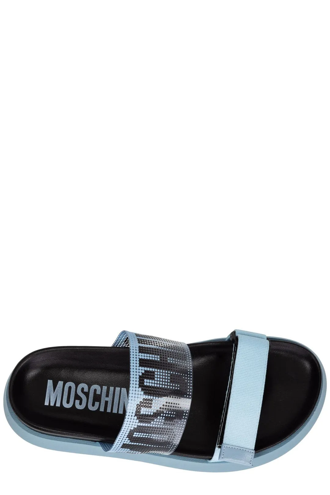 Moschino Logo Mesh-Detail Slip-On Sandals