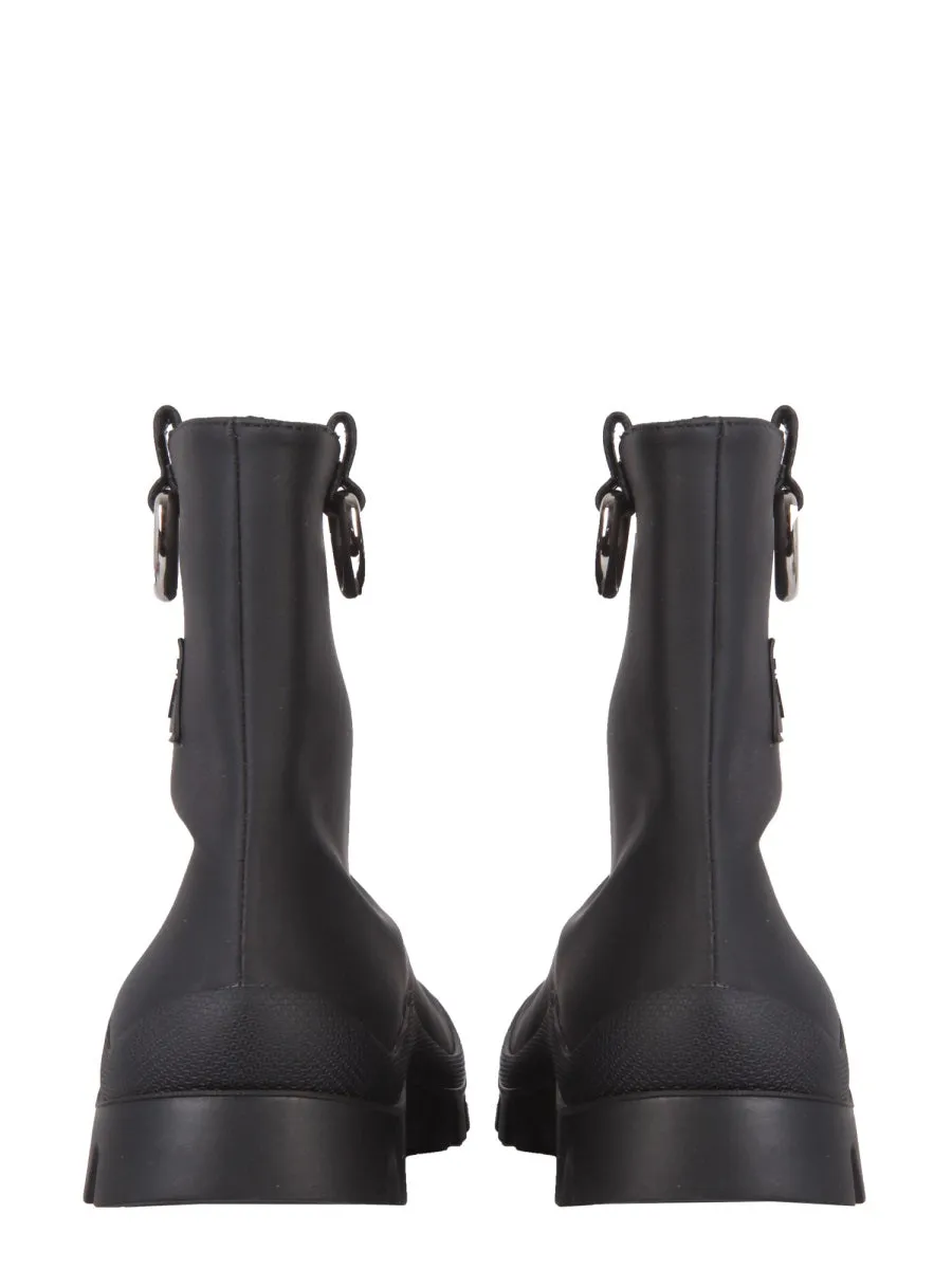 MSGM Logo Embossed Slip-On Ankle Boots