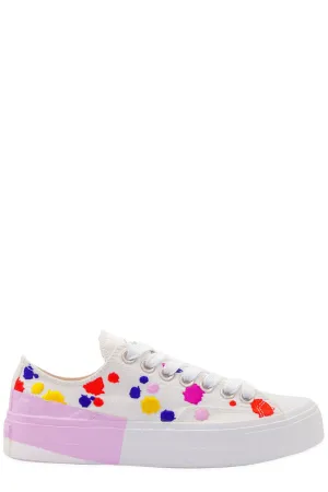 MSGM Paint Printed Lace-Up Sneakers