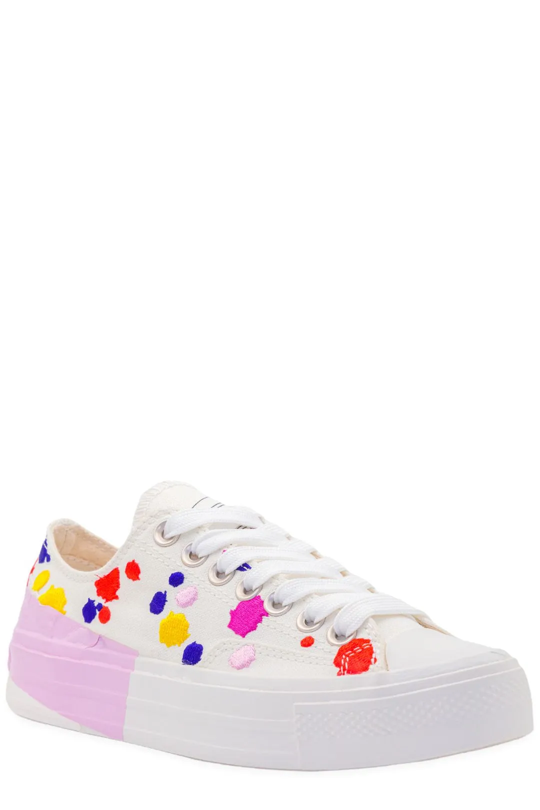 MSGM Paint Printed Lace-Up Sneakers