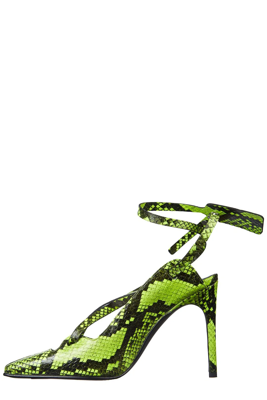 Off-White Embossed Ankle Strap Sandals