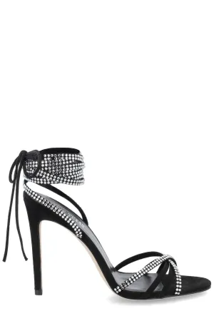 Paris Texas Embellished Crossover Strap Sandals