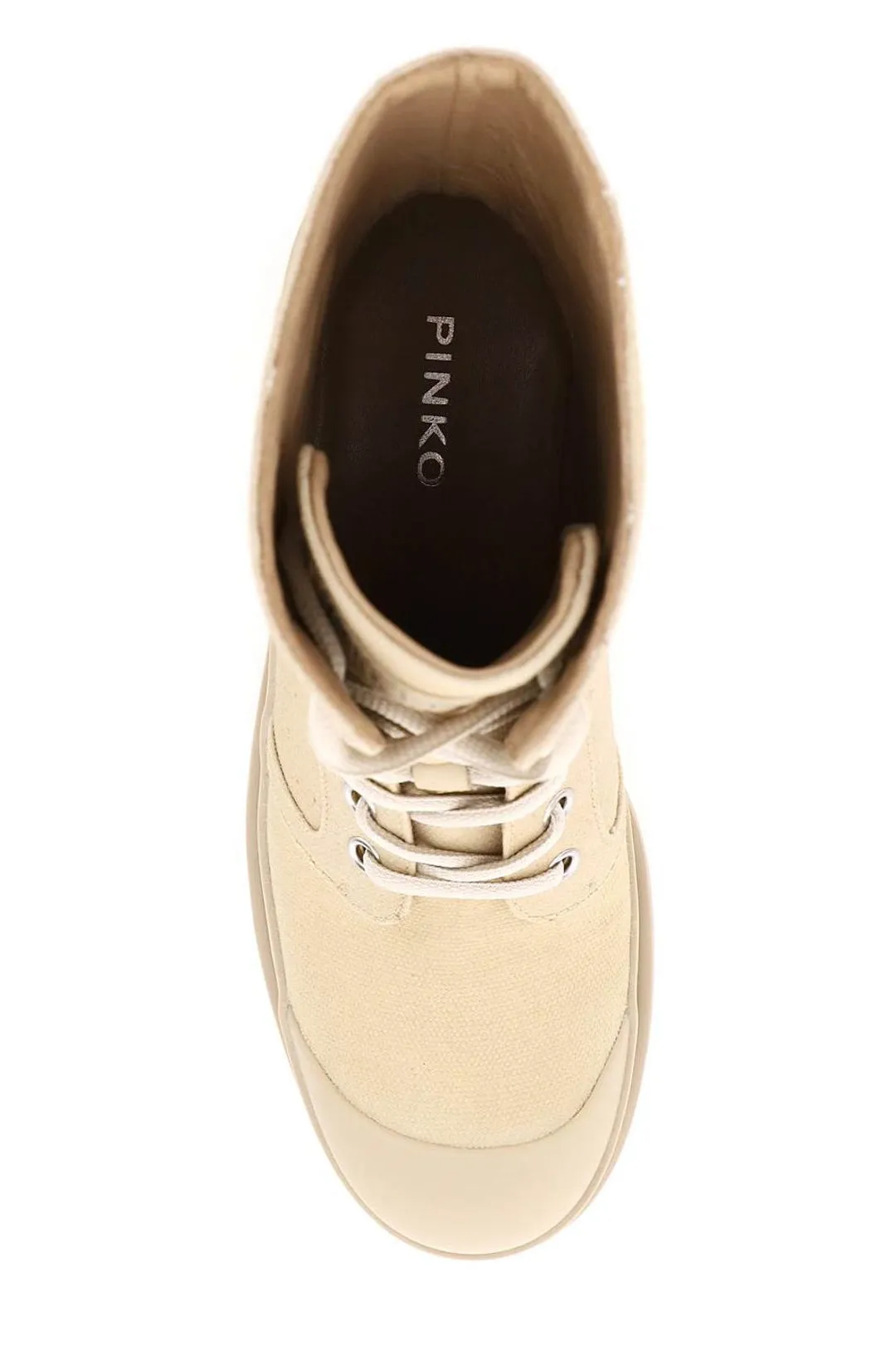 Pinko Logo Patch Lace-Up Ankle Boots