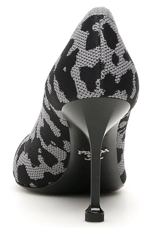 Prada Knitted Stiletto Heeled Pumps