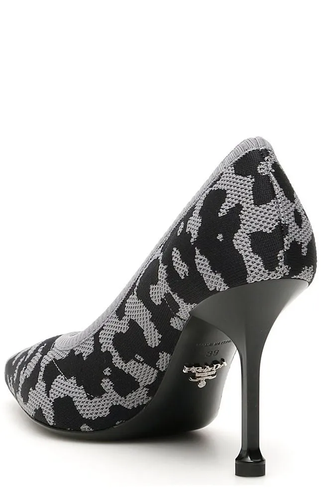 Prada Knitted Stiletto Heeled Pumps