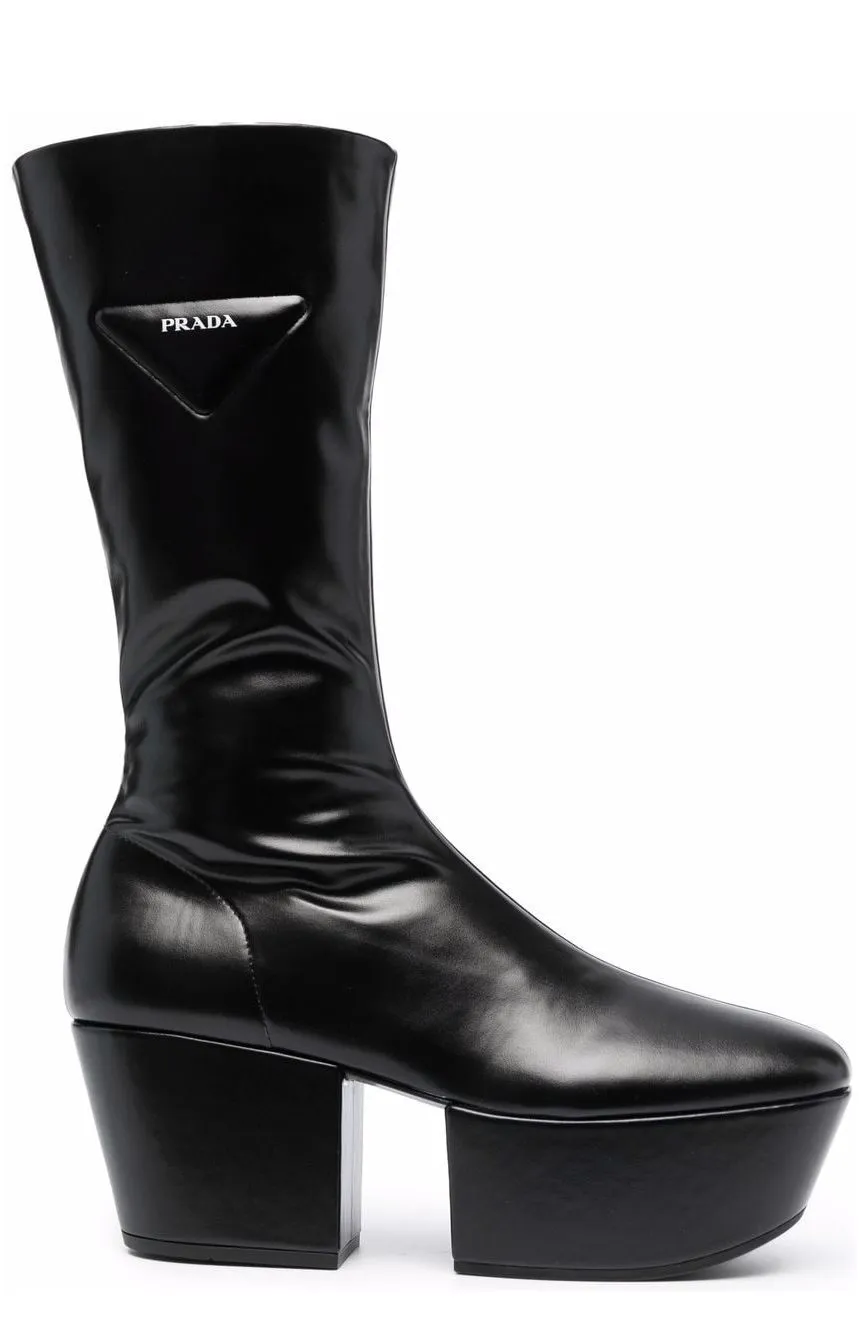 Prada Platform Mid-Calf Boots