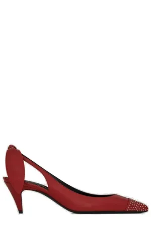 Saint Laurent Charlotte Studded Bow-Detailed Pumps