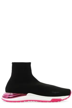Salvatore Ferragamo Logo Embellished Sock Sneakers