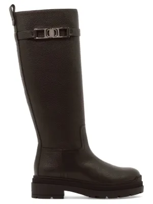 Salvatore Ferragamo Vara Chain Knee High Boots