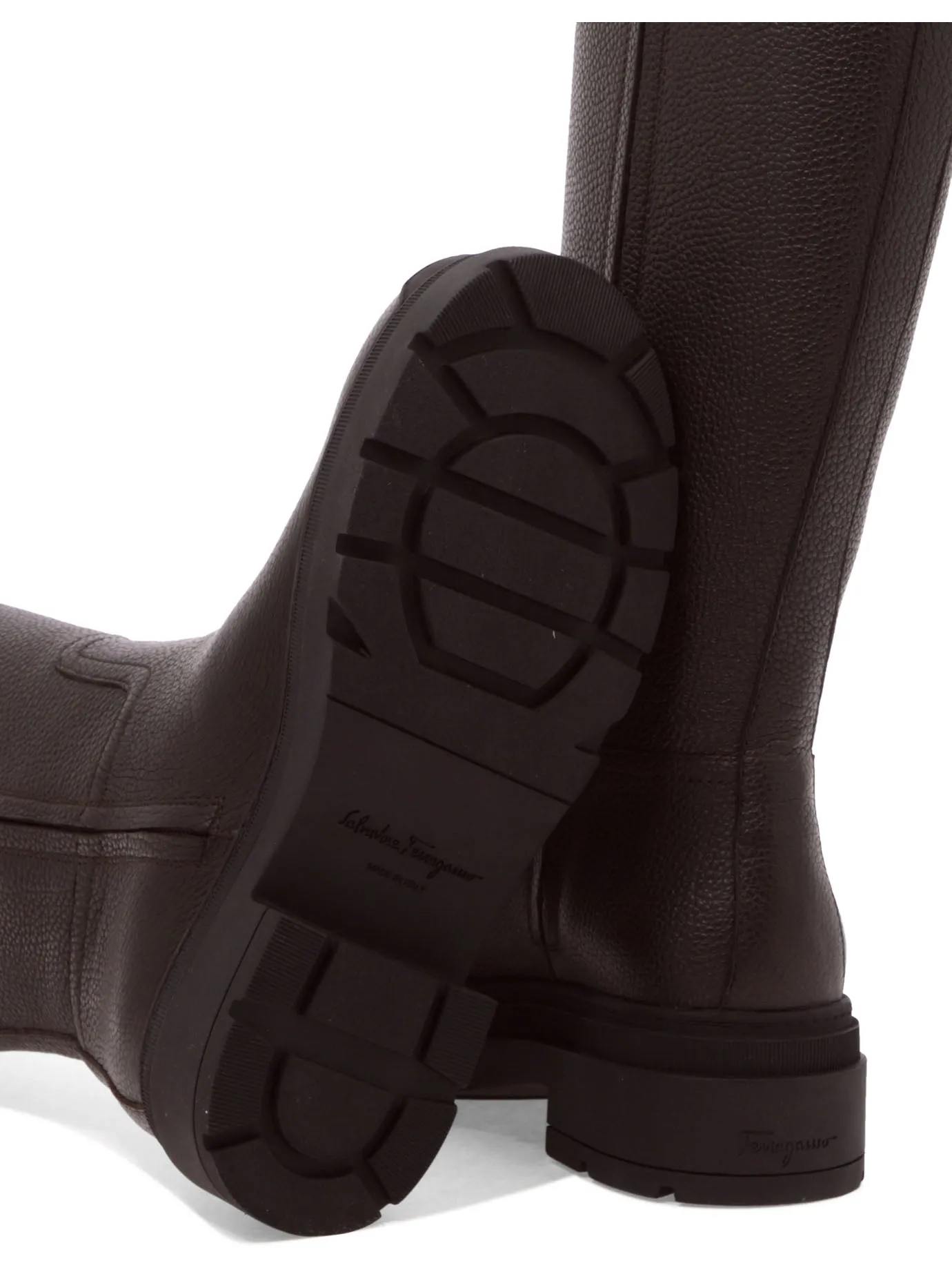 Salvatore Ferragamo Vara Chain Knee High Boots