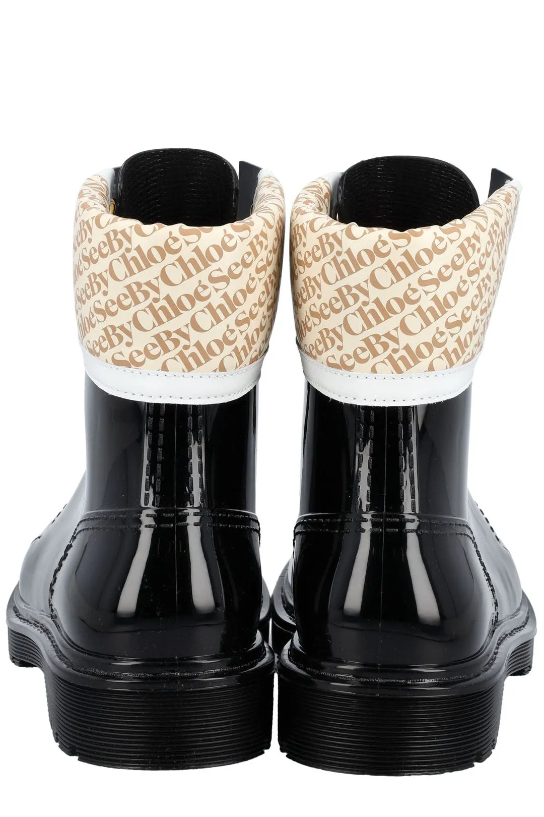 See By Chlo Logo Printed Lace-Up Boot