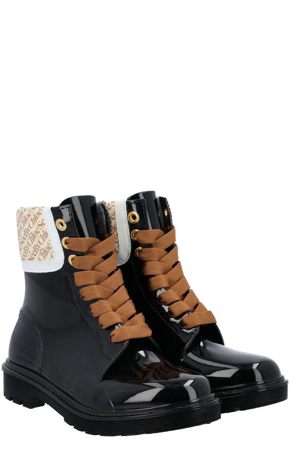 See By Chlo Logo Printed Lace-Up Boot