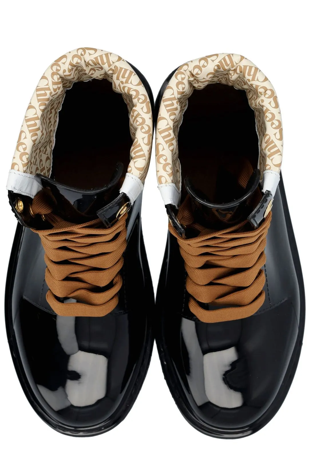 See By Chlo Logo Printed Lace-Up Boot
